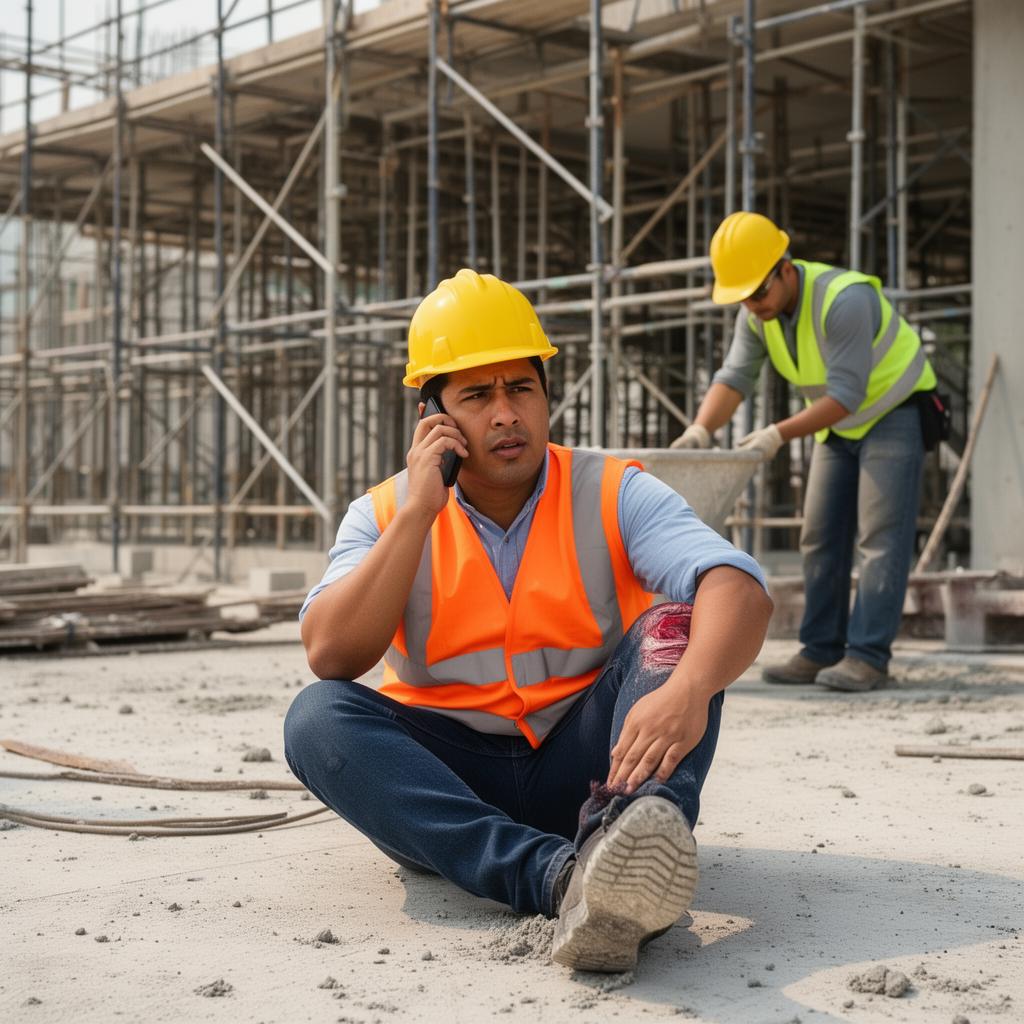 Trabajador lesionado en construcción llamando a Tu Compa Legal